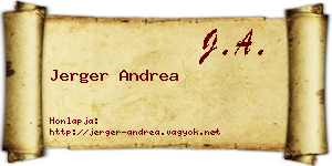 Jerger Andrea névjegykártya